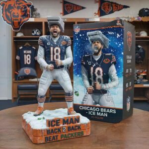 Chicago Bears Caleb Williams Ice Man Collectible Statue Ornament