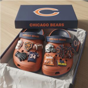 Chicago Bears Classic Crocs with Jibbitz Charms