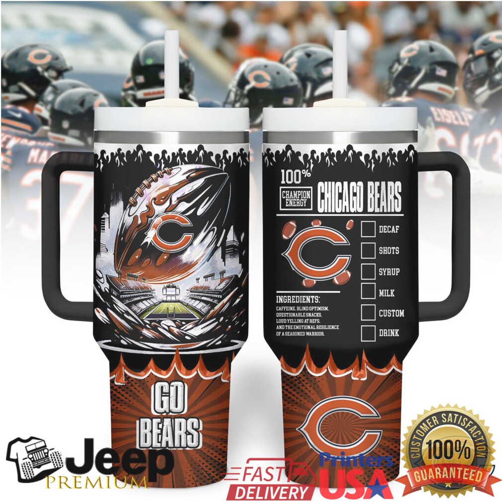 Chicago Bears Tumbler with Handle and Straw, NFL Football Travel Tumbler Chicago Bears Tumbler with Handle and Straw, NFL Football Travel Tumbler