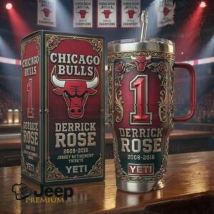 Chicago Bulls Derrick Rose #1 Jersey Retirement Tribute 40oz Tumbler