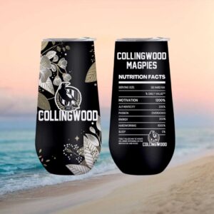 Collingwood Magpies Afl Nutrition Facts Vintage Floral Tumbler