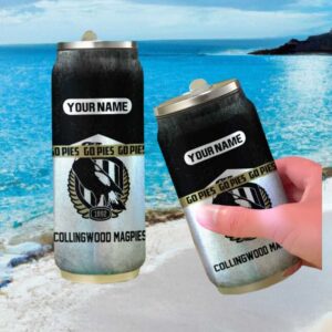 Collingwood Magpies Afl Personalized Can Cooler Go Pies Custom Can Tumbler