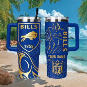Custom Buffalo Bills 1959 Est. Personalized Name NFL 40oz Tumbler