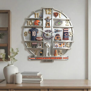 Custom Chicago Bears Fan Wall Decor Acrylic Wall Clock