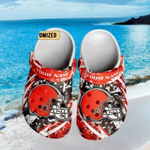 Custom Cleveland Browns Nfl Clogs   Personalized Name