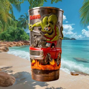 Custom David Name Rat Fink Hot Rod Monster 3D Tumbler