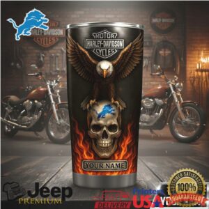 Custom Harley Davidson Flaming Skull Tumbler