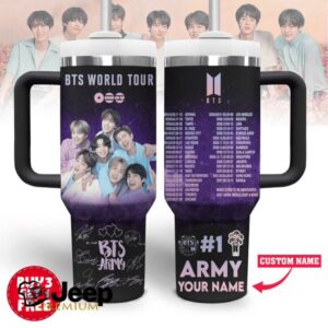 Custom Name BTS Army World Tour Photo & Signature 40oz Personalized Tumbler