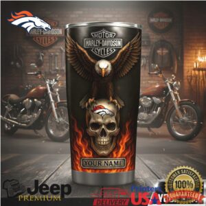 Custom Name Harley Davidson Skull & Wings Tumbler