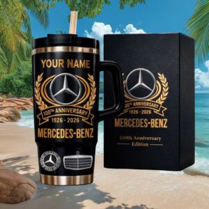 Custom Name Mercedes Benz 100th Anniversary Gold Edition Tumbler
