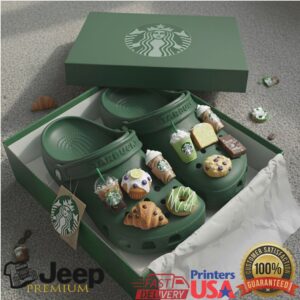 Custom Starbucks Coffee Croc Clogs with Charms