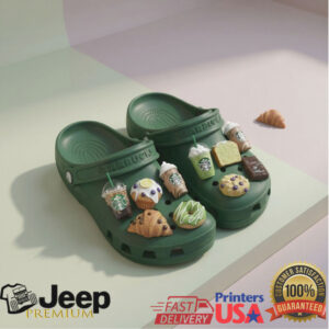 Custom Starbucks Coffee Croc Clogs with Charms