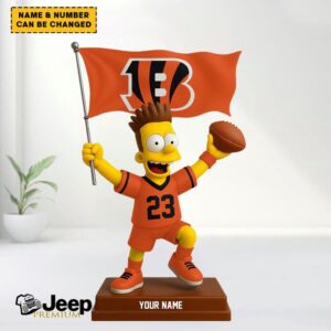 Customizable Bart Simpson Bengals Fan Desktop Ornament