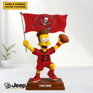 Customizable Bart Simpson Tampa Bay Buccaneers Desktop Ornament