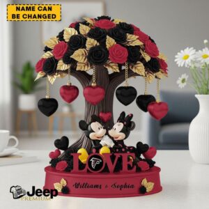 Customizable Disney Mickey and Minnie Love Atlanta Falcons Desktop Ornament