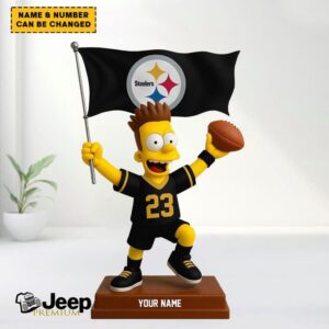 Customizable Pittsburgh Steelers Bart Simpson Fan Figurine Desktop Ornament