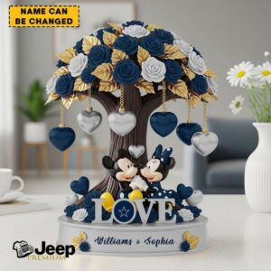 Dallas Cowboys Disney Mickey & Minnie Personalized Love Tree Desktop Ornament