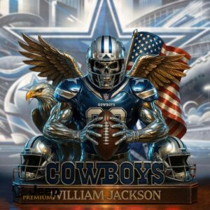 Dallas Cowboys Iron Will Skull & Eagle Desktop Ornament