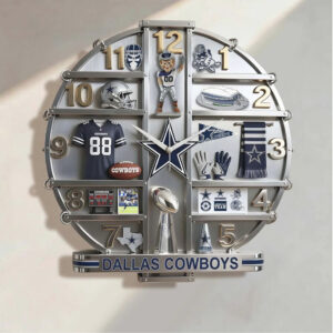 Dallas Cowboys Modern Wall Clock or Dallas Cowboys Chrome Acrylic Wall Clock