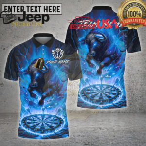 Dart Shirt Flaming Bull Dartboard Fire Theme Multi Options Personalized Name, Team Name 3D Shirt