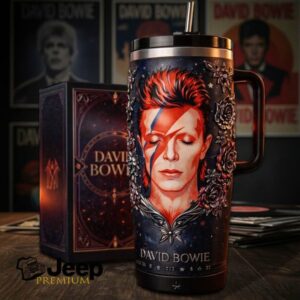 David Bowie Ziggy Stardust 3D Embossed Limited Edition 40oz Travel Tumbler