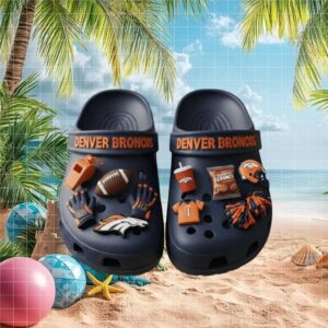 Denver Broncos Classic Crocs with Jibbitz Charms