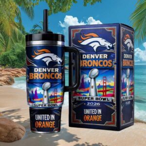 Denver Broncos United In Orange Super Bowl 2026 40oz Travel Tumbler