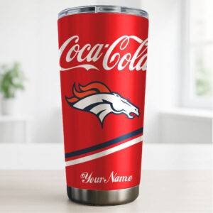 Denver Broncos x Coca Cola Personalized Name Insulated Travel Tumbler