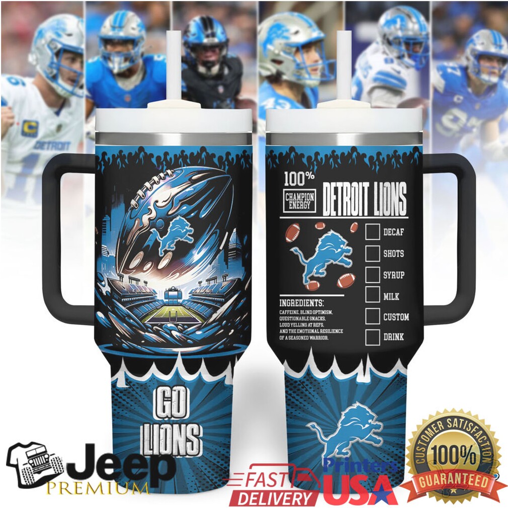 Detroit Lions 100% Champion Insulated Tumbler with Handle Detroit Lions 100% Champion Insulated Tumbler with Handle