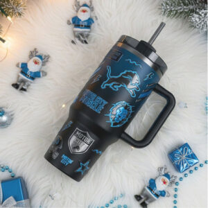 Detroit Lions Motor City Muscle Blackout Edition 40oz Tumbler with Handle