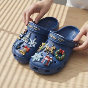 Disney 70th Anniversary Blue Crocs with Festive Charms Crocs