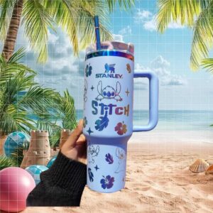 Disney Lilo & Stitch Iridescent Holographic Blue 40oz Quencher Tumbler