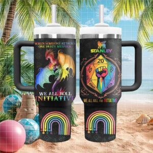 Dungeons and Dragons Rainbow Pride Dragon “Roll Initiative” Design