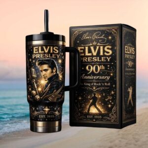 Elvis Presley 90th Anniversary The King of Rock ‘n’ Roll Luxury Boxed Tumbler