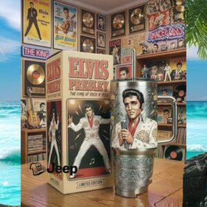 Elvis Presley The King of Rock N' Roll Limited Edition 40oz Tumbler with Gift Box