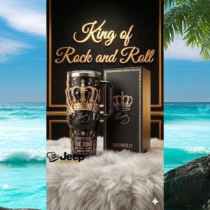 Elvis Presley “The King of Rock and Roll” Gold Crown 40oz Collector Tumbler