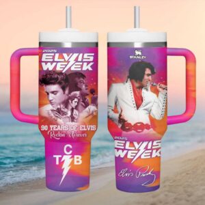 Elvis Week 2025 Rockin’ Forever 90 Years of Elvis 40oz Stanley Style Tumbler