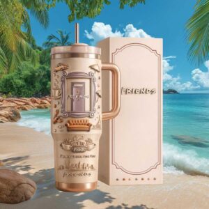 Friends TV Show Central Perk 3D Insulated Tumbler with Purple Door