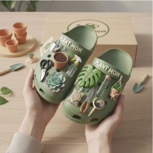 Gardening Lover Clogs with Succulent Jibbitz Charm