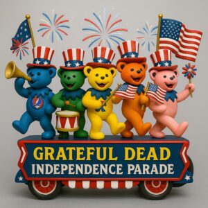 Grateful Dead Independence Parade Dancing Bears Desktop Ornament