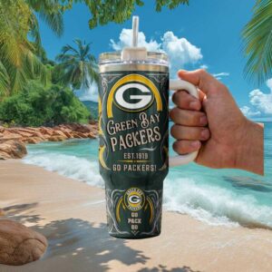 Green Bay Packers Est. 1919 Go Pack Go 40oz Stainless Steel Tumbler