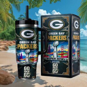 Green Bay Packers Go Pack Go Super Bowl 2026 Limited Edition Tumbler