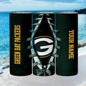 Green Bay Packers Nfl Zipper Football Logo Custom Name Tumbler