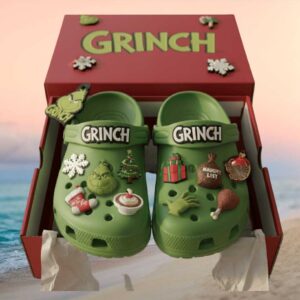 Grinch Christmas Classic Clogs with Holiday Charms