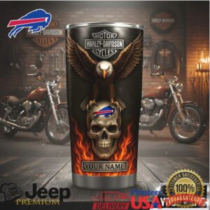 Harley Davidson & Buffalo Bills Custom Tumbler