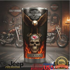 Harley Davidson Chiefs Skull & Eagle Drinkware Tumbler