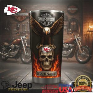 Harley Davidson Chiefs Skull & Eagle Drinkware Tumbler