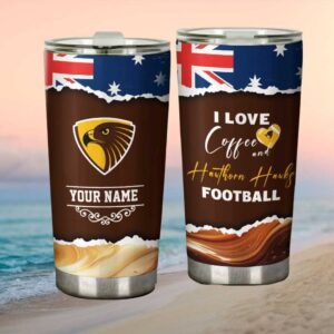 Hawthorn Hawks Afl Coffee Football Custom Name Tumbler