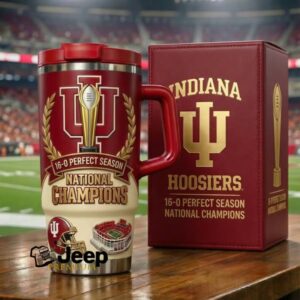 Indiana Hoosiers 16 0 Perfect Season National Champions 40oz Tumbler