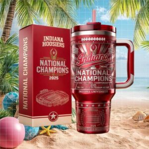 Indiana Hoosiers 2025 National Champions Commemorative 40oz Tumbler with Box